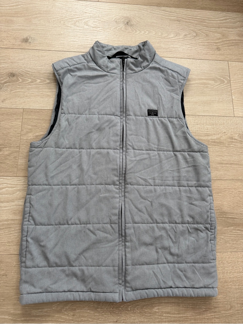 Travis Mathew Light Gray Quilted Puffer Vest